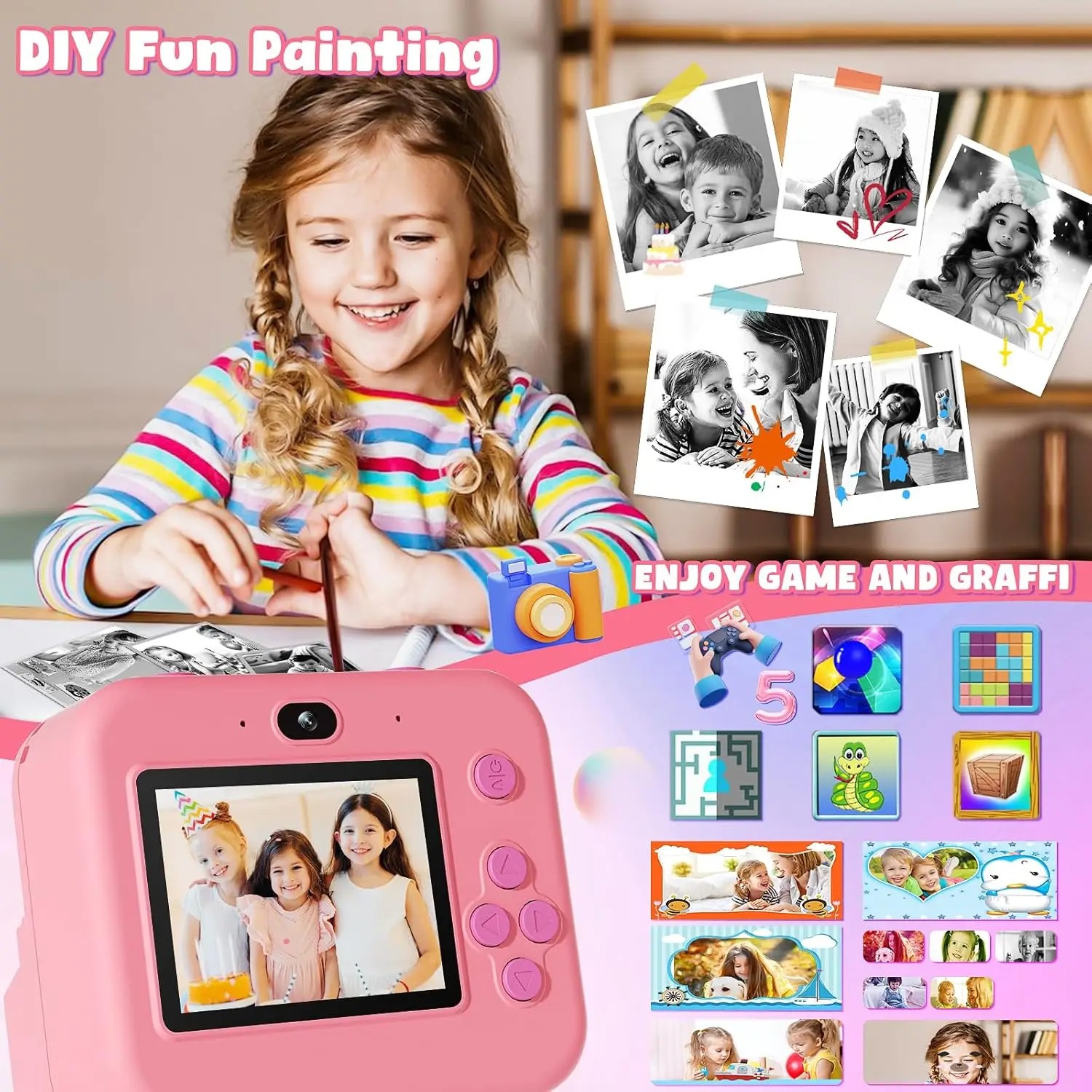 newInstant Print Camera Met 32 - Kids Educational Videos recensie en prijs